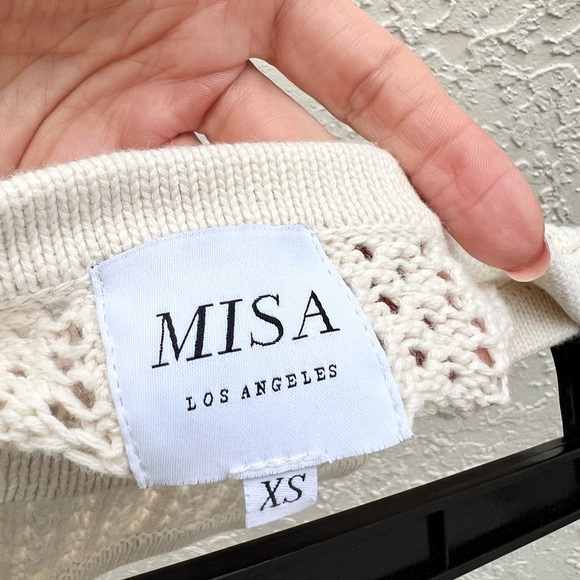 MISA matching set: crochet cream bra top and midi skirt XS - Picture 8 of 8